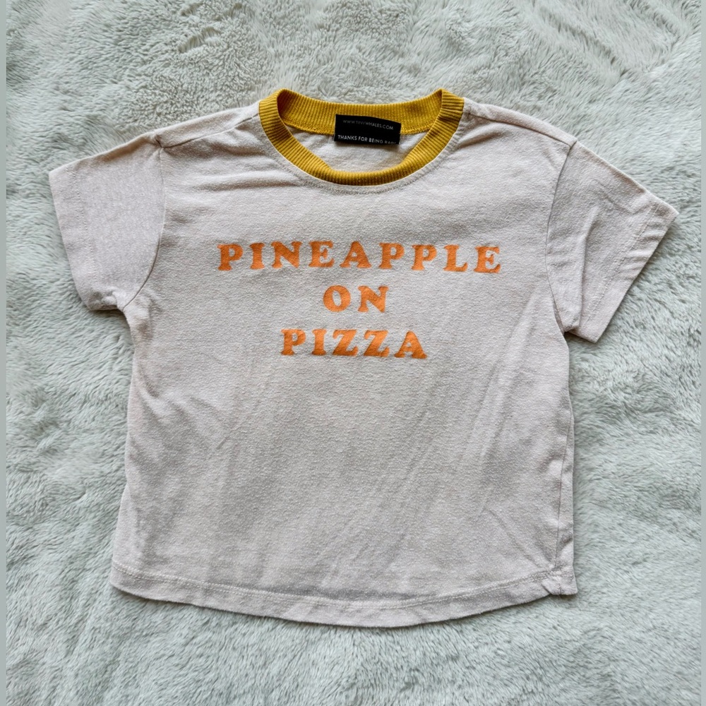 Tiny Whales Pineapple on Pizza Ringer Tee